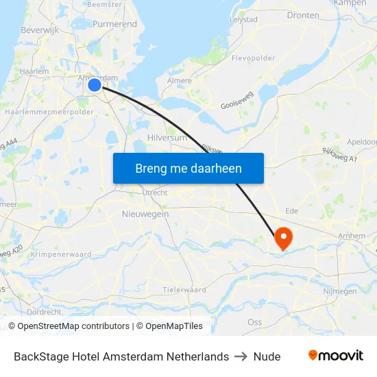 BackStage Hotel Amsterdam Netherlands to Nude map