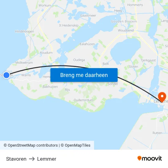 Stavoren to Lemmer map