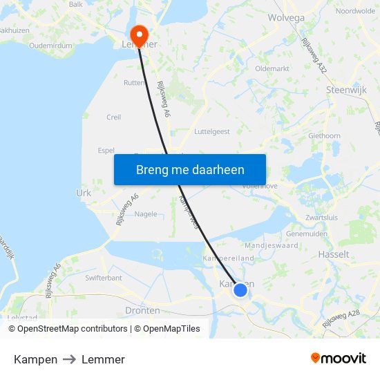 Kampen to Lemmer map