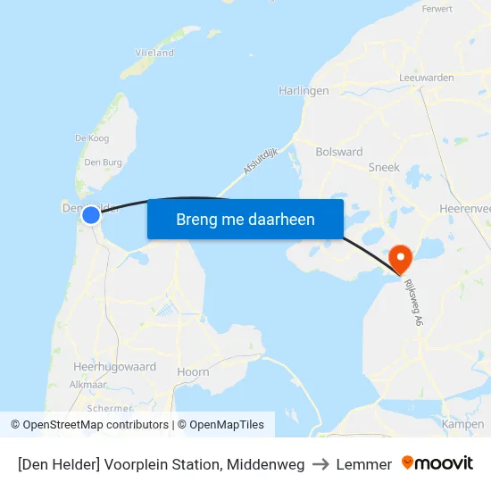 [Den Helder] Voorplein Station, Middenweg to Lemmer map