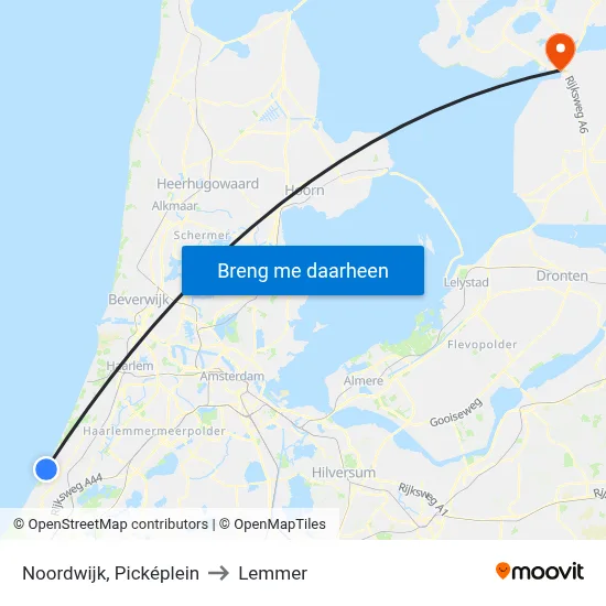 Noordwijk, Picképlein to Lemmer map