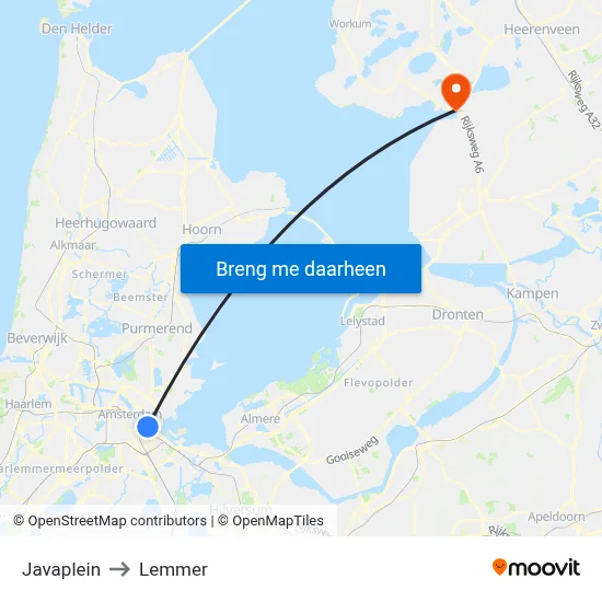 Javaplein to Lemmer map