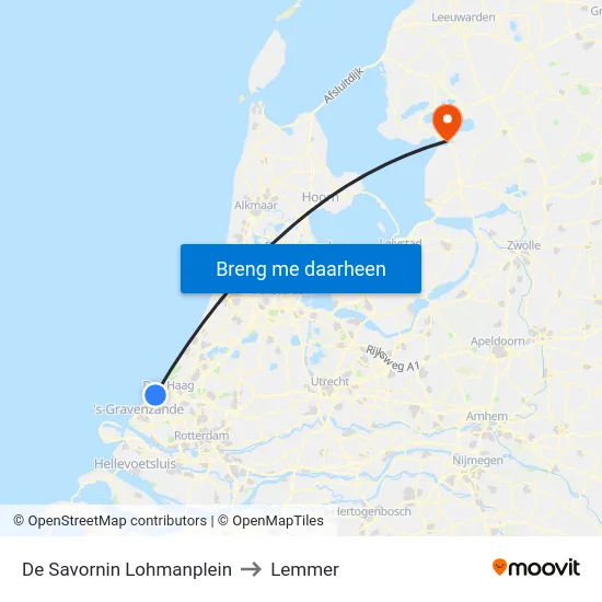 De Savornin Lohmanplein to Lemmer map