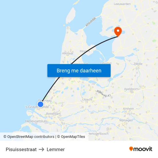 Pisuissestraat to Lemmer map