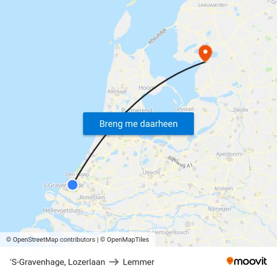 'S-Gravenhage, Lozerlaan to Lemmer map