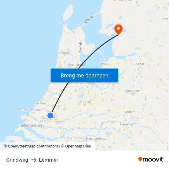 Grindweg to Lemmer map