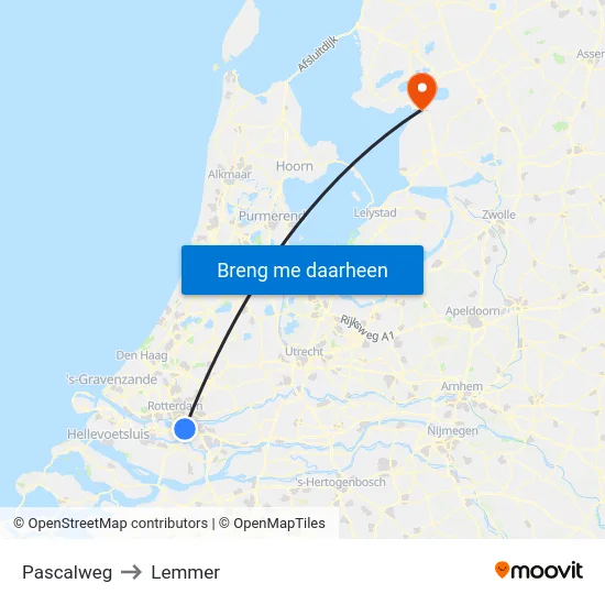 Pascalweg to Lemmer map