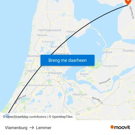 Vlamenburg to Lemmer map