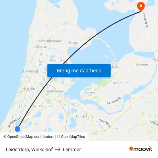 Leiderdorp, Winkelhof to Lemmer map
