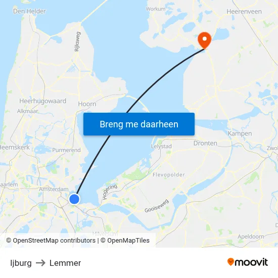Ijburg to Lemmer map
