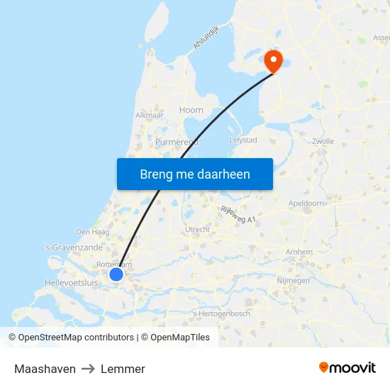Maashaven to Lemmer map