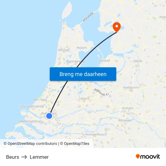 Beurs to Lemmer map