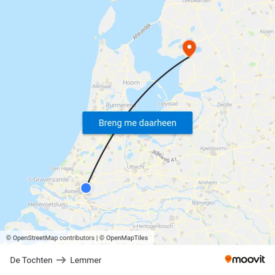 De Tochten to Lemmer map