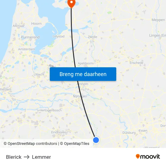 Blerick to Lemmer map