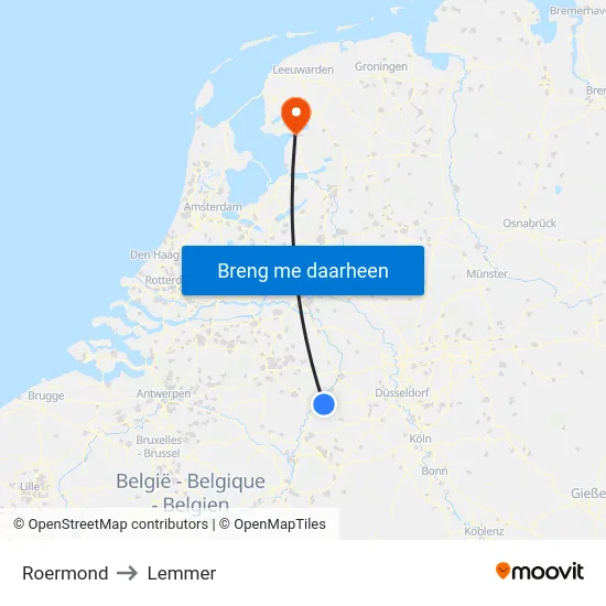 Roermond to Lemmer map
