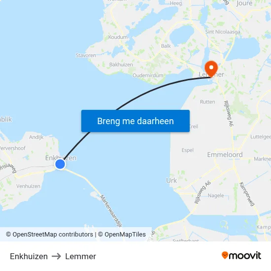 Enkhuizen to Lemmer map