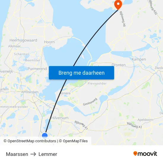 Maarssen to Lemmer map