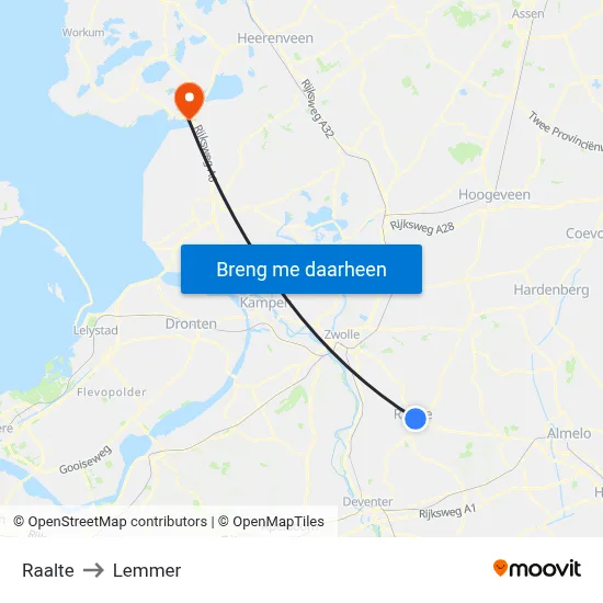 Raalte to Lemmer map