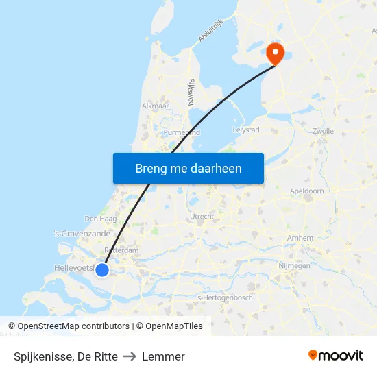 Spijkenisse, De Ritte to Lemmer map