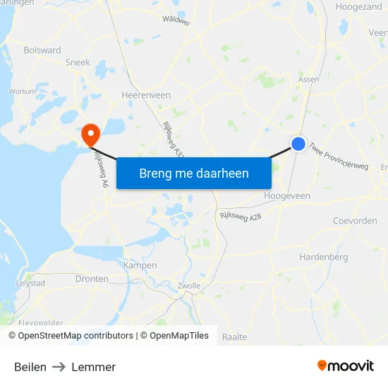 Beilen to Lemmer map