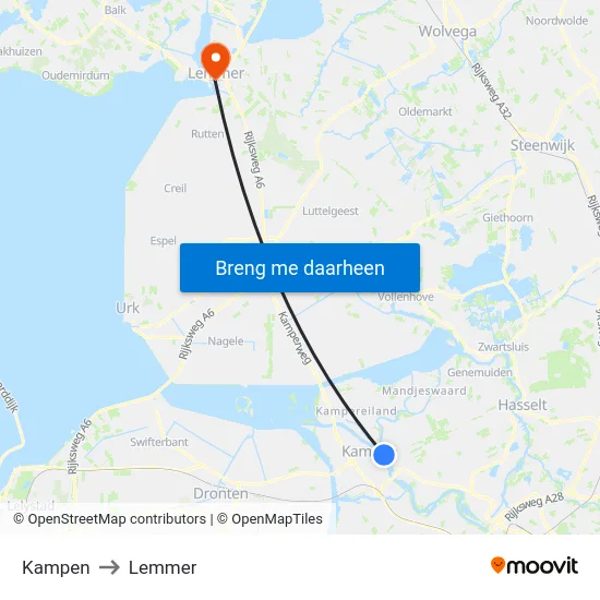 Kampen to Lemmer map