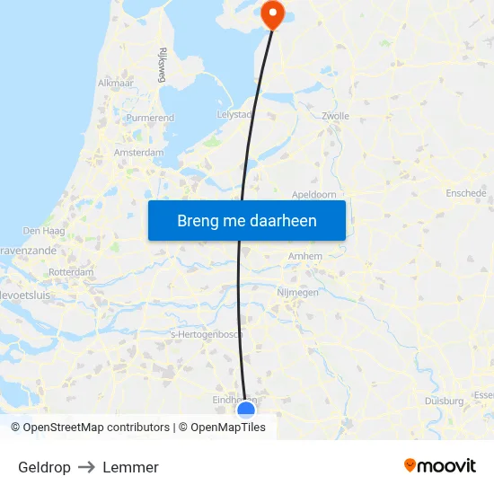 Geldrop to Lemmer map