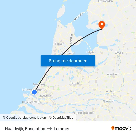 Naaldwijk, Busstation to Lemmer map