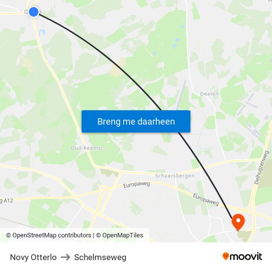 Novy Otterlo to Schelmseweg map