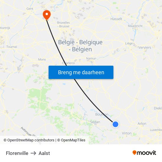 Florenville to Aalst map