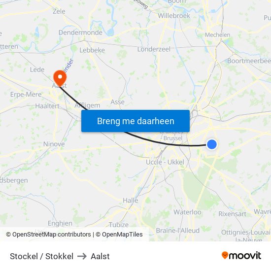 Stockel / Stokkel to Aalst map