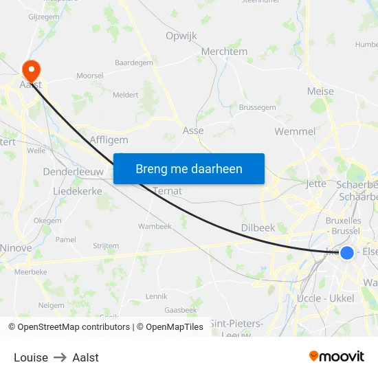 Louise to Aalst map