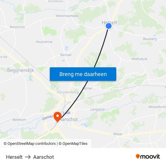 Herselt to Herselt map