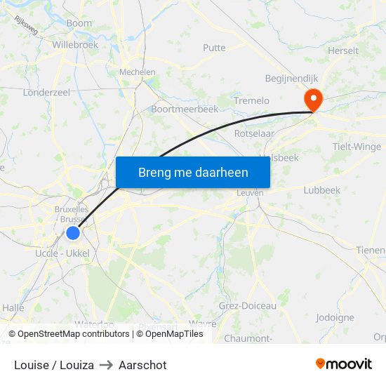 Louise / Louiza to Aarschot map