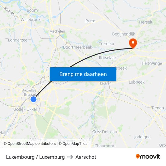 Luxembourg / Luxemburg to Aarschot map