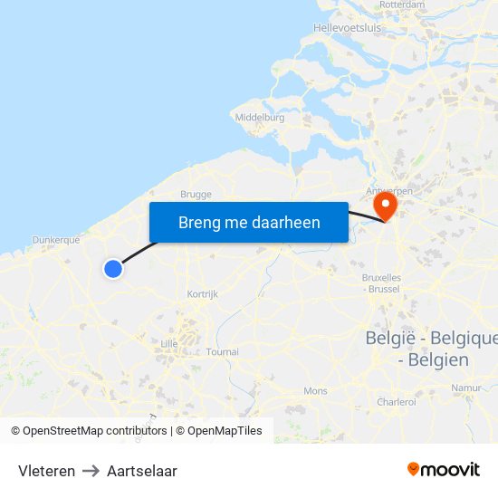 Vleteren to Vleteren map