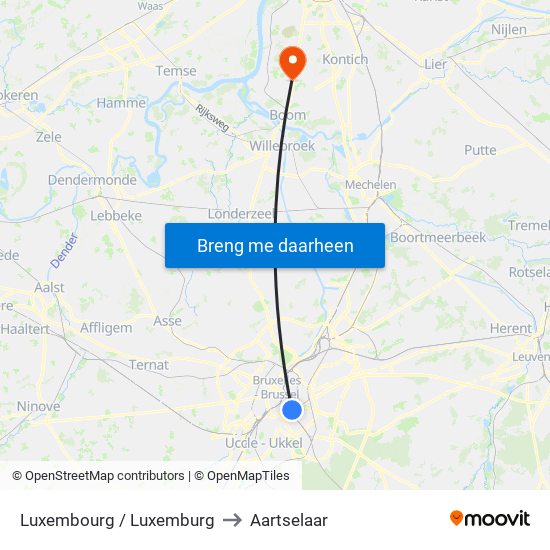 Luxembourg / Luxemburg to Aartselaar map