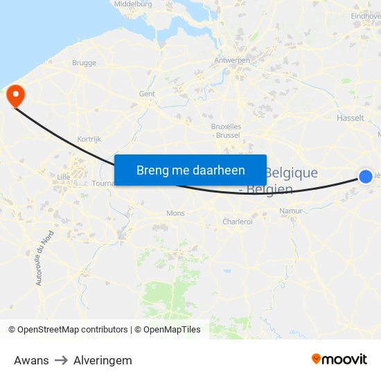 Awans to Alveringem map