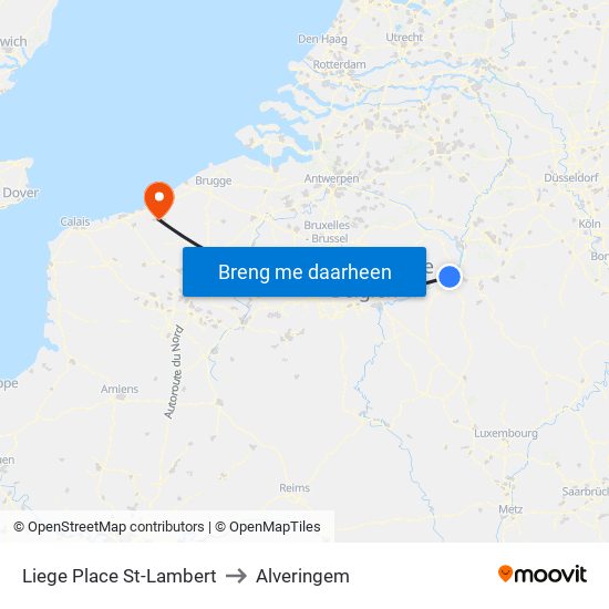 Liege Place St-Lambert to Alveringem map