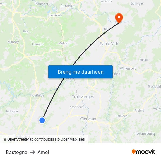 Bastogne to Bastogne map