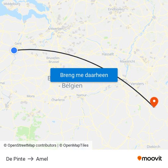 De Pinte to Amel map