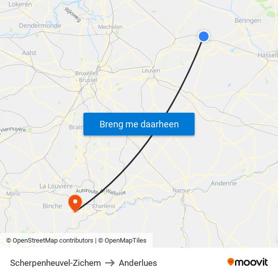 Scherpenheuvel-Zichem to Scherpenheuvel-Zichem map