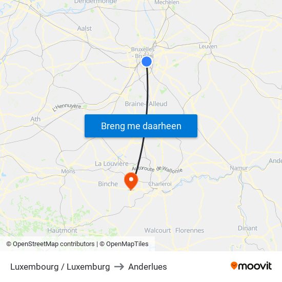 Luxembourg / Luxemburg to Anderlues map