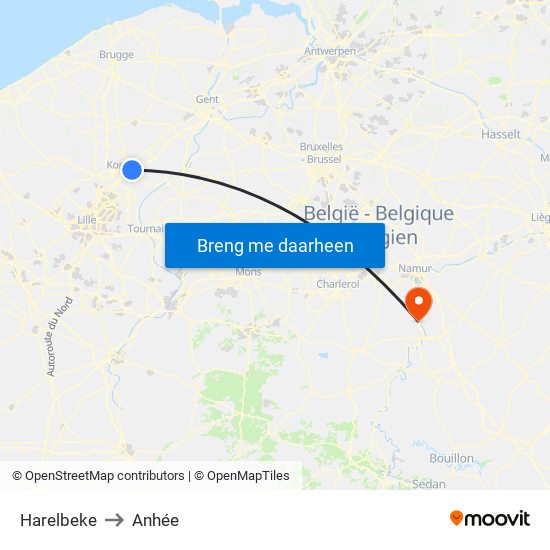 Harelbeke to Harelbeke map