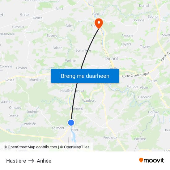 Hastière to Hastière map