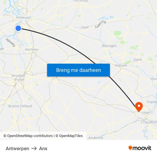 Antwerpen to Antwerpen map