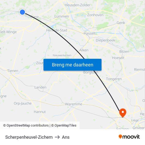 Scherpenheuvel-Zichem to Scherpenheuvel-Zichem map