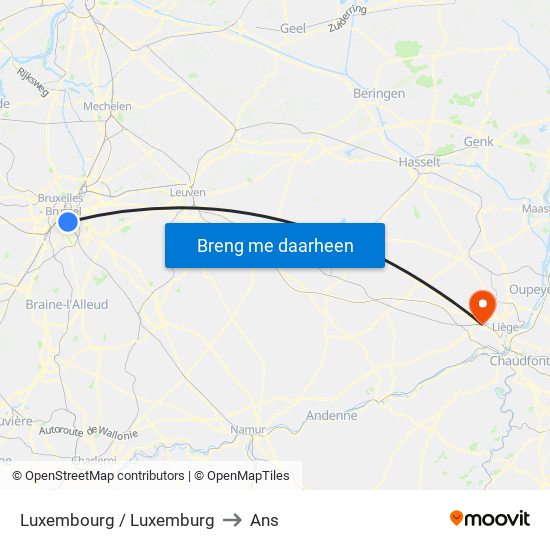 Luxembourg / Luxemburg to Ans map