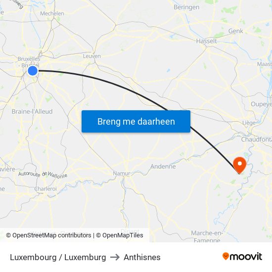 Luxembourg / Luxemburg to Anthisnes map