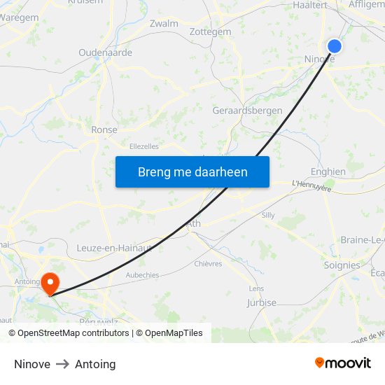 Ninove to Ninove map