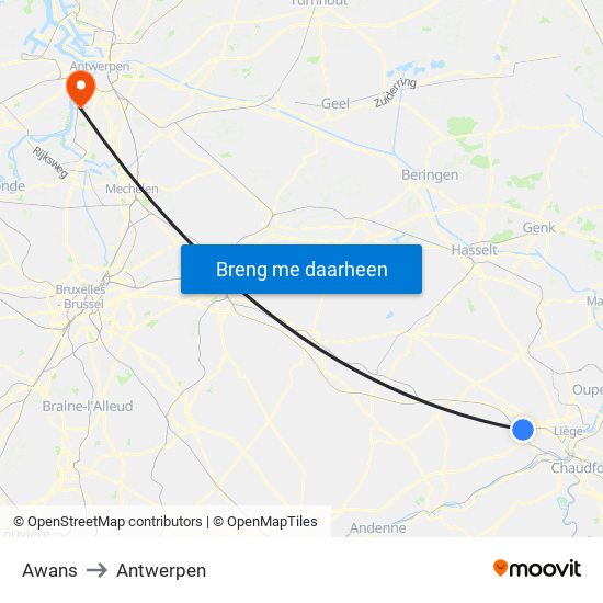 Awans to Antwerpen map